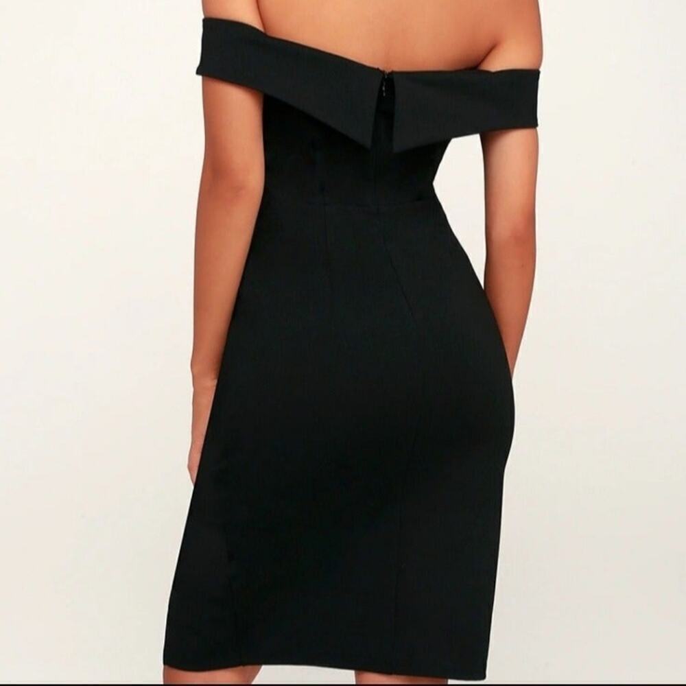 NWOT Lulus Classic Glam Black Off-the-Shoulder Bodycon Dress, $88.00 - Picture 3 of 5